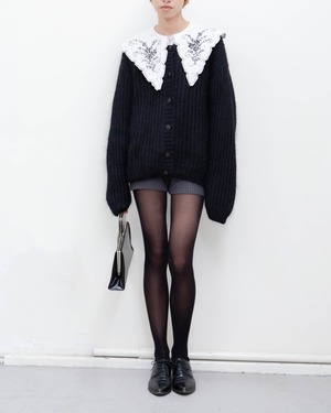 1990s L.L.Bean - mohair blend chunky knit cardigan