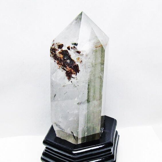 1.9Kg グリーンファントム 六角柱 台座付属 一点物 152-3858