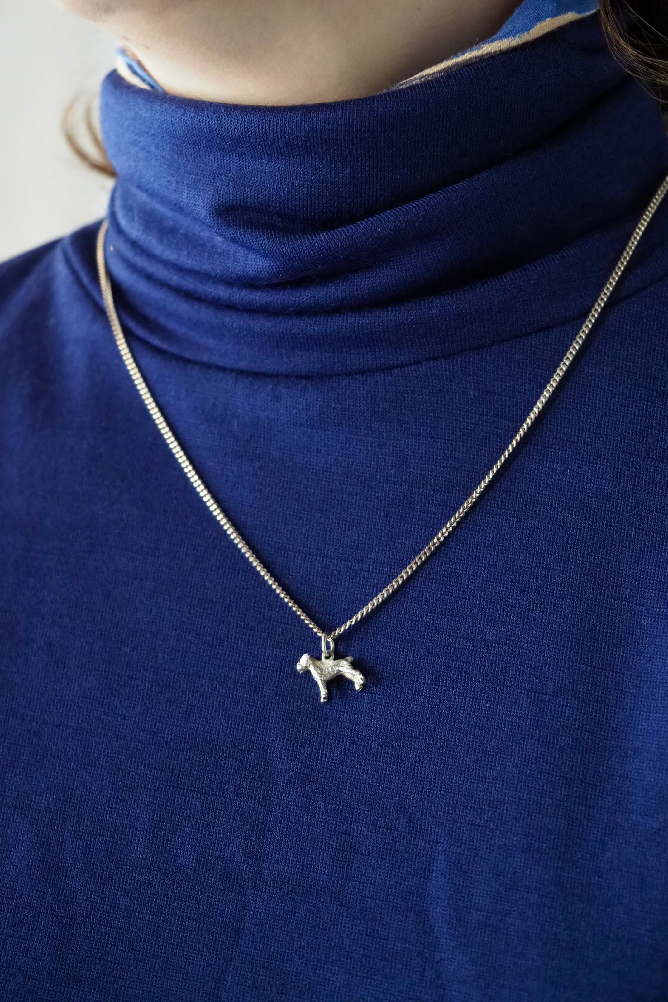 テリア犬シルバーネックレス-vintage silver necklace | アンティーク