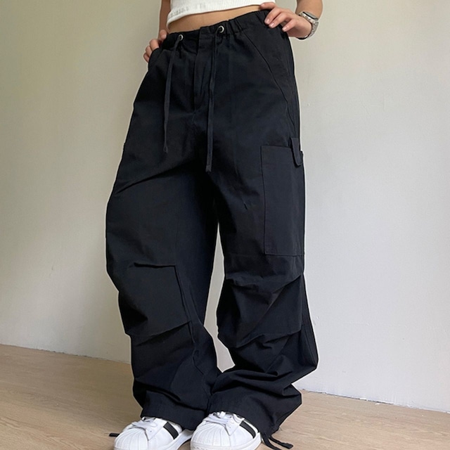 ドローストリングサイドポケットボリュームパンツ 4col R00616