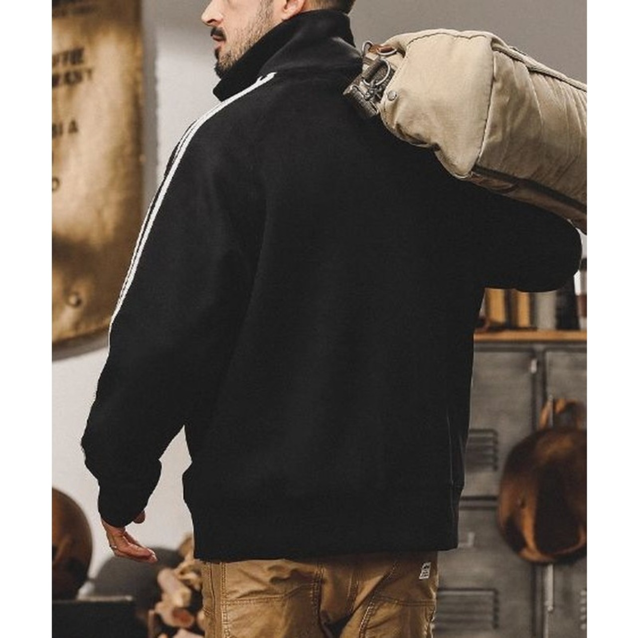 Half Zip-Up Line-In Sweat Material ◇3color H0826