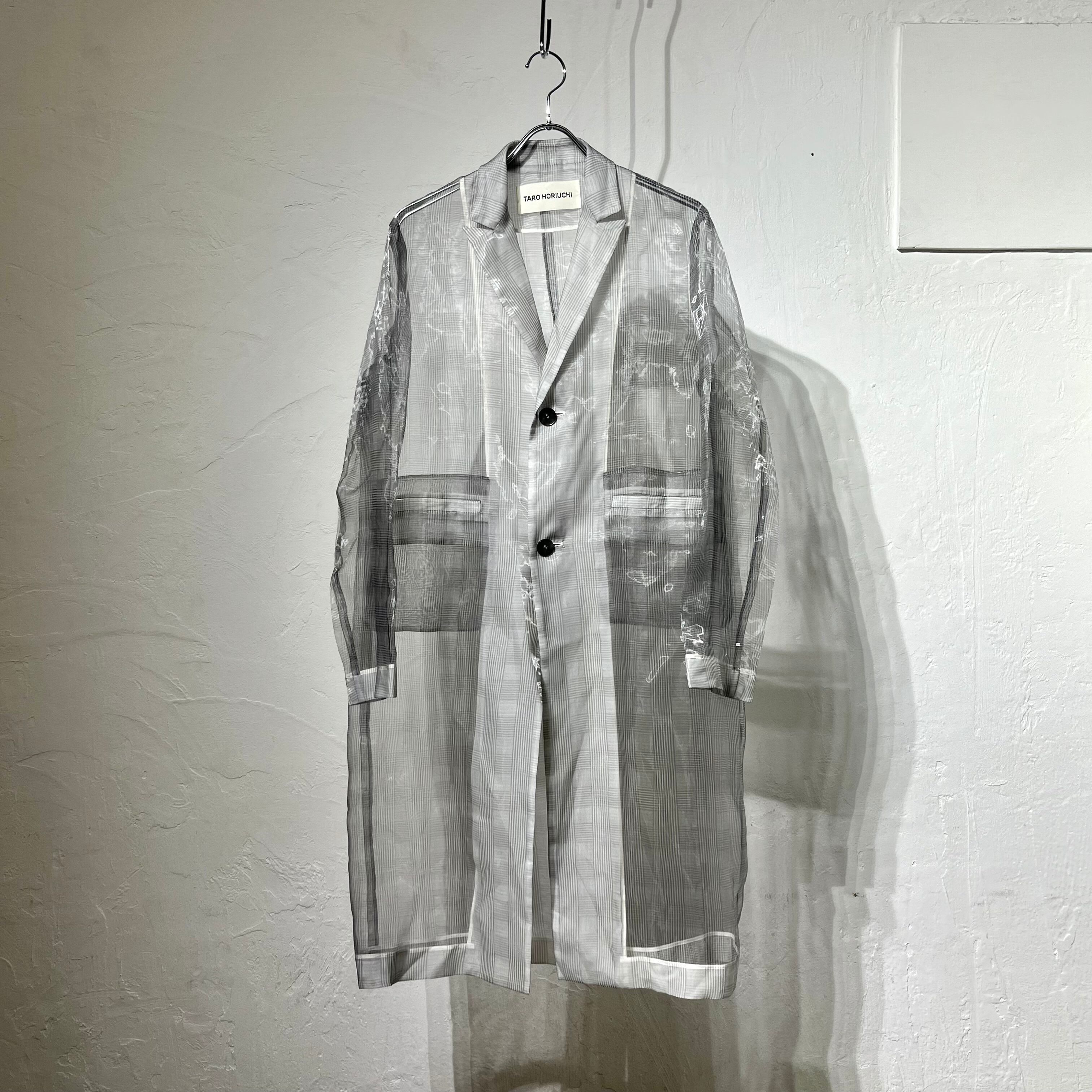 TARO HORIUCHI See-through Chester Coat