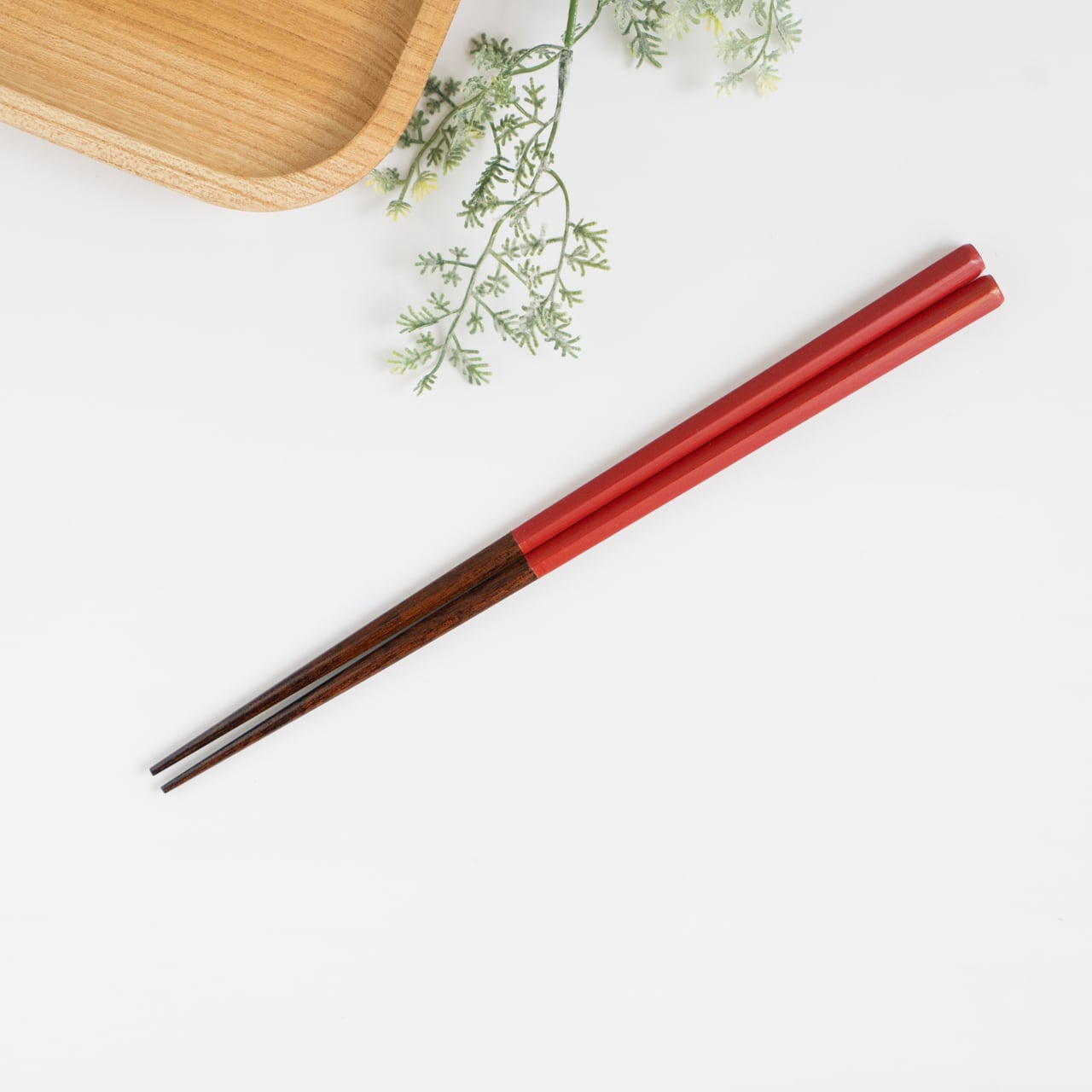 五角箸 朱色 21cm/23cm | わたなべ木工芸WEB SHOP