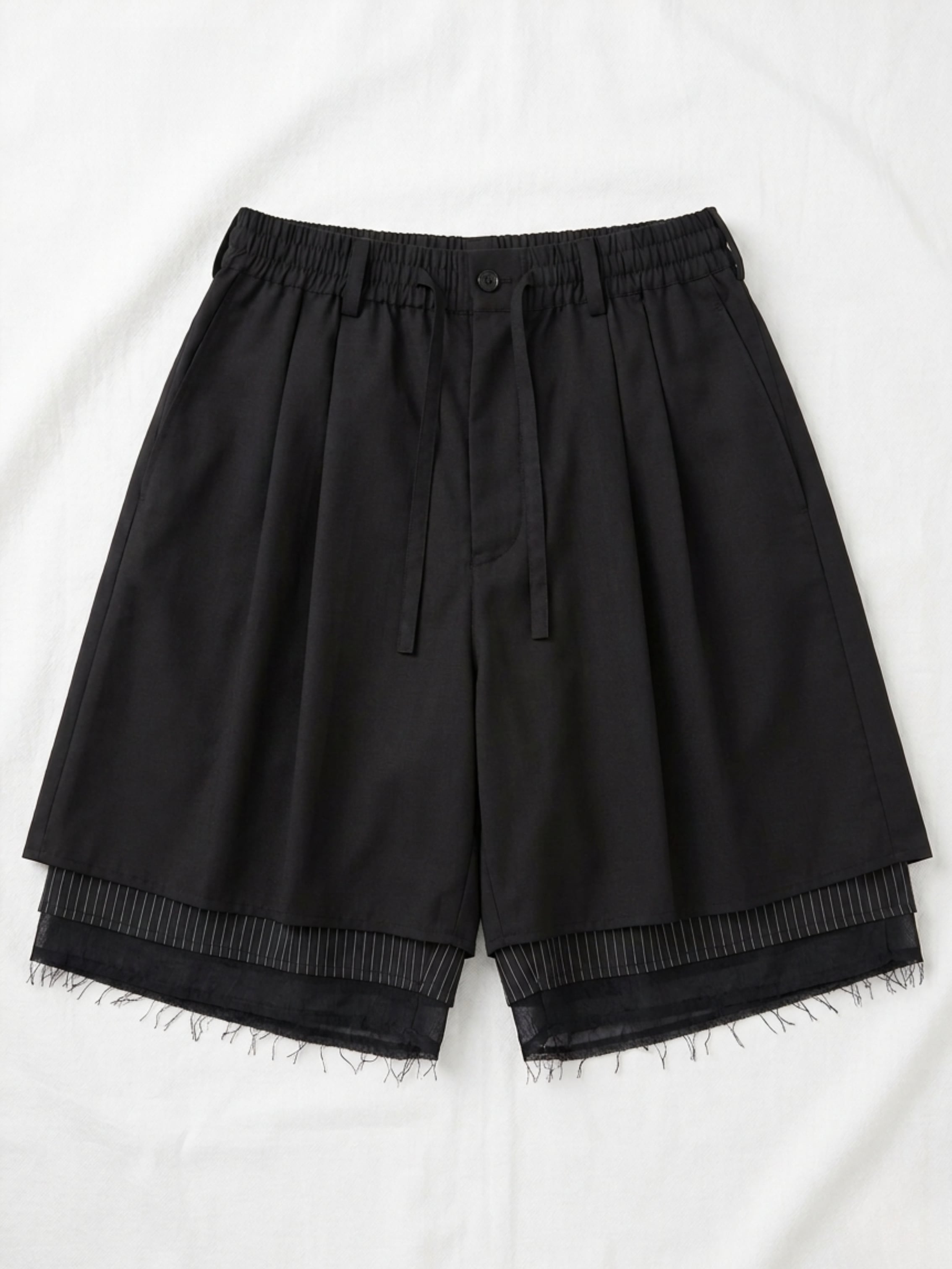レイヤードハーフパンツ ブラック