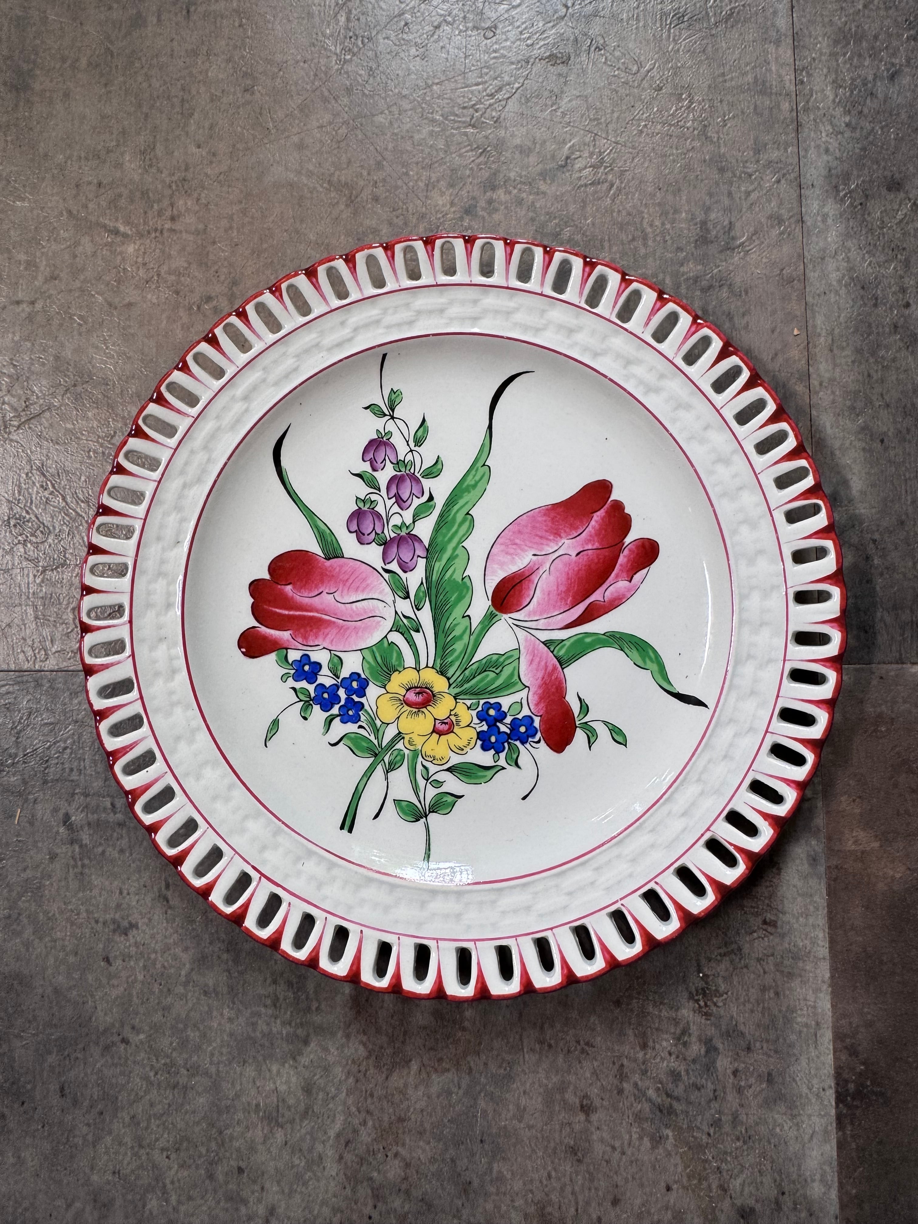 リュネヴィル レースプレート チューリップ