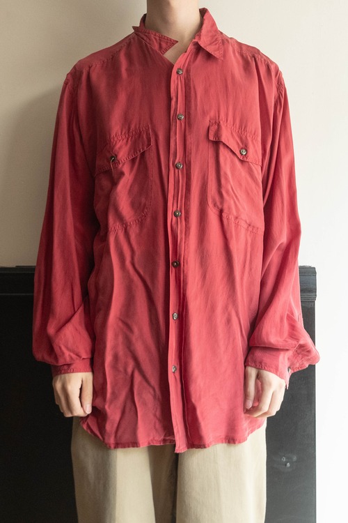 MARC GIBALDI ウォッシャブルシルクL/Sシャツ 415B