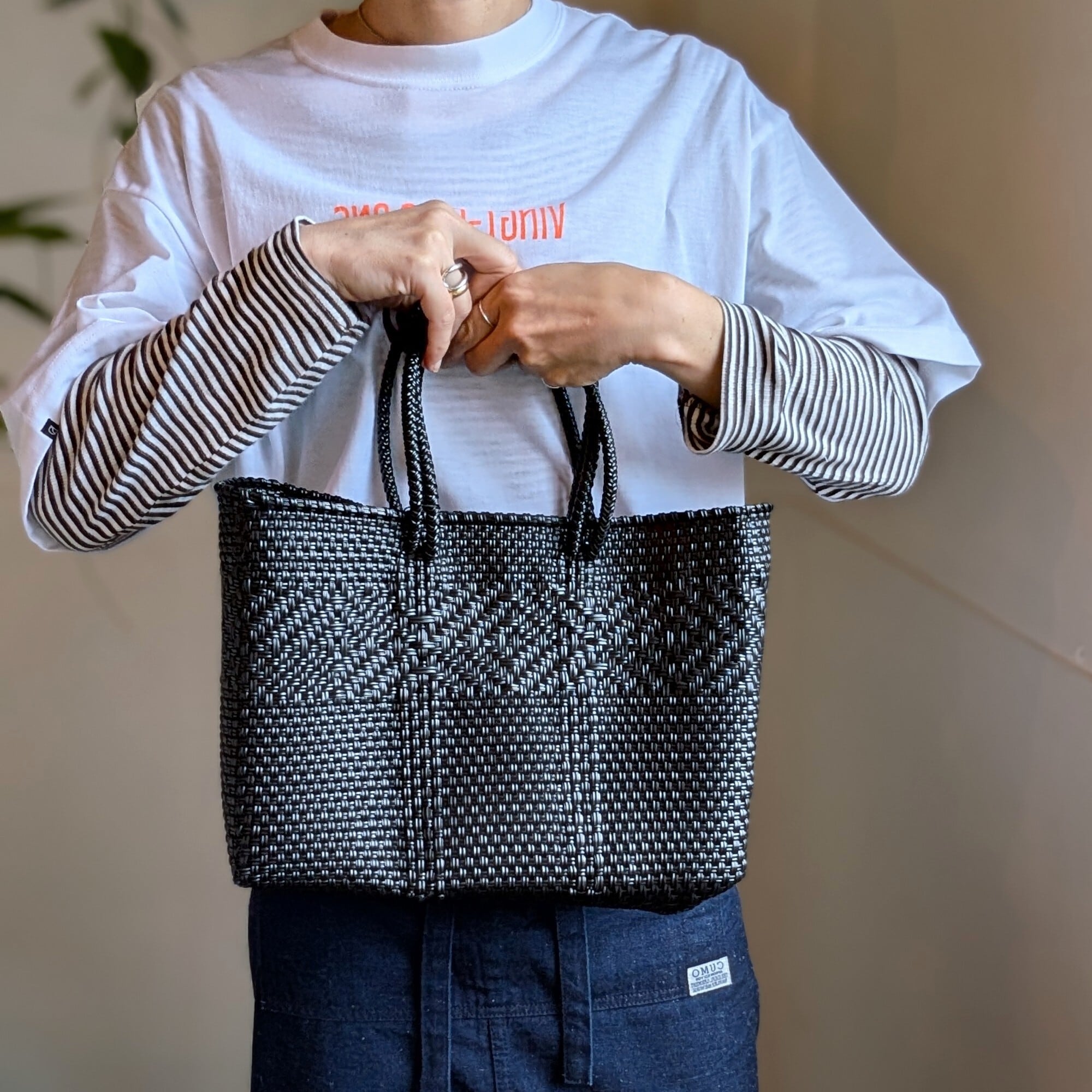 Mercado Bag ］手編みのメルカドバッグ Mサイズ横長 / Made in Mexico