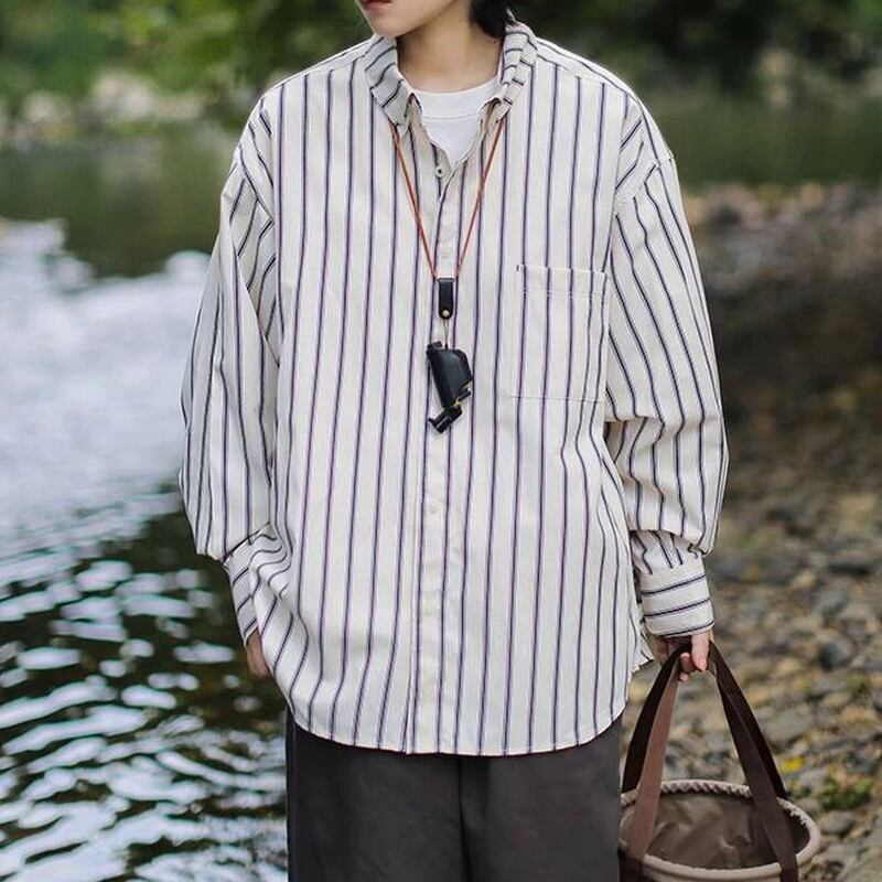 Casual striped shirt -2col- A0106