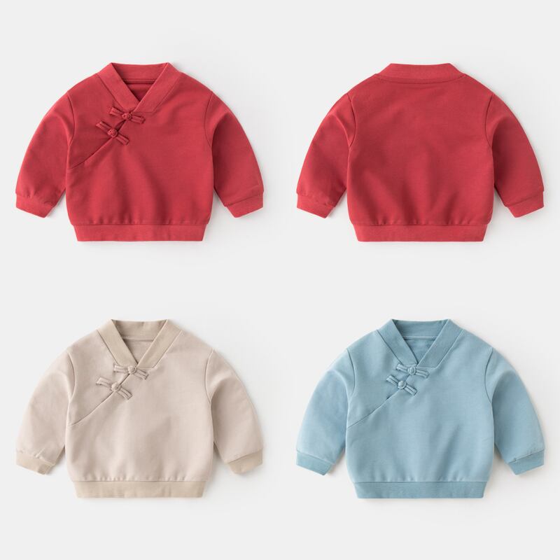 ベビー春と秋の中国風セーターベビーコットンハンフー中国風トップス秋の服メンズキャッチ毎週ドレス唐スーツ女性 Duduベイビー46313976520
