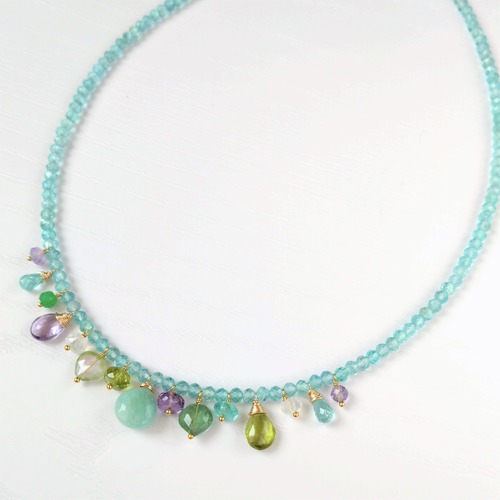 mini dorp colorful necklace/blue 054