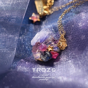 【008 Twilight Collection】 Integration Necklace タンザナイト × サファイア × アメジスト × スピネル × オパール 鉱物原石 14kgf ネックレス 天然石 アクセサリー (No.3396)