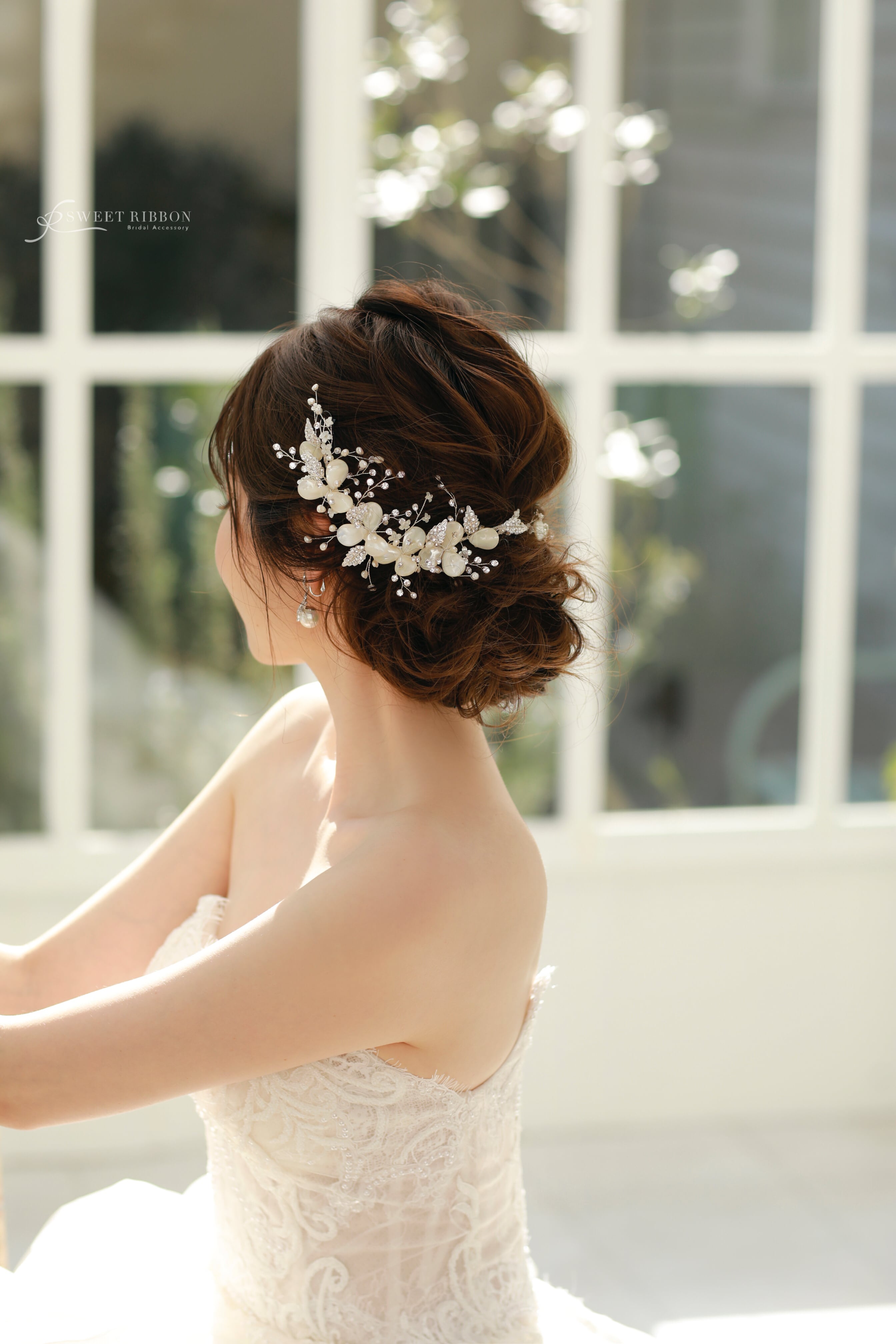 h✨ヘッドドレス✾結婚式 ブライダル ヘアアクセサリー ウェディング