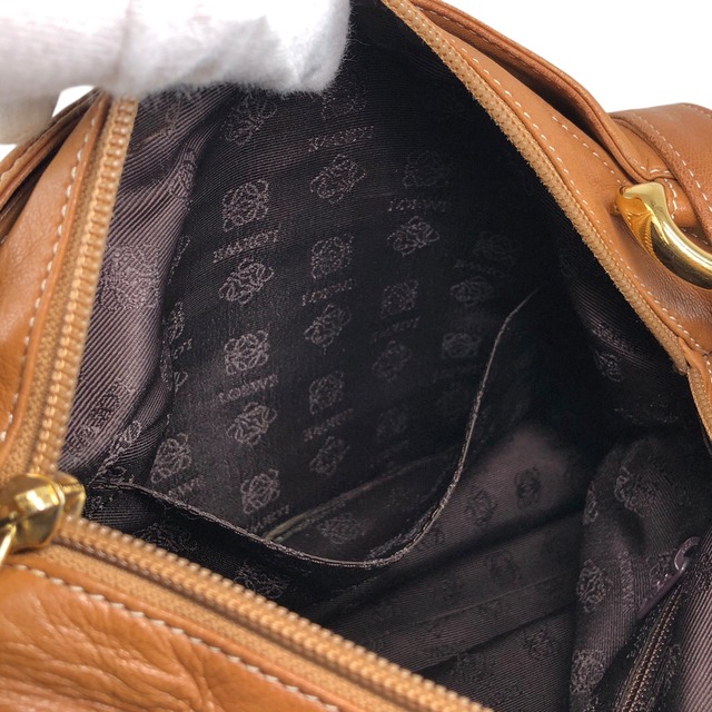 LOEWE ロエベ ショルダーバッグ ブラウン アナグラム レザー 巾着 vintage ヴィンテージ オールド vutcye