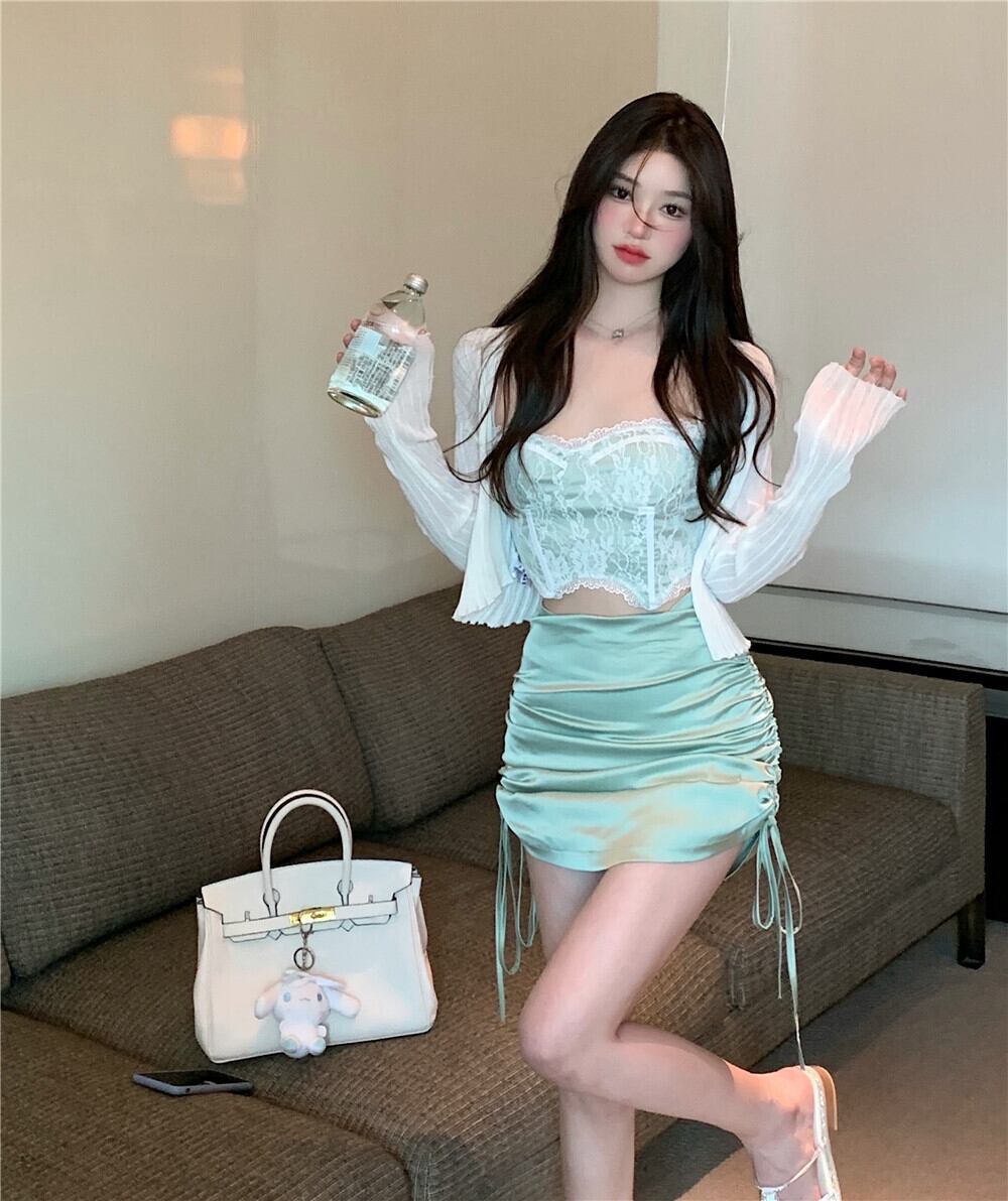 レースサマーショートスタイルコート 大人ガーリー スウィート キュート カジュアル 夏物 ブラックストロベリース1386903187