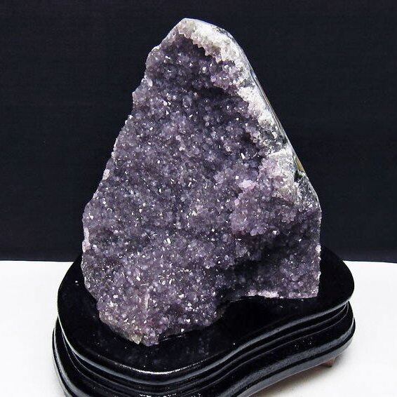 1.4Kg アメジスト クラスター ウルグアイ産 アメジスト 原石 amethyst 台座付属 花型 一点物  182-7085