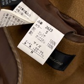 カシミヤ100% Limousine リムジン 比翼 ステンカラーコート M/ベージュ ブラウン メンズ