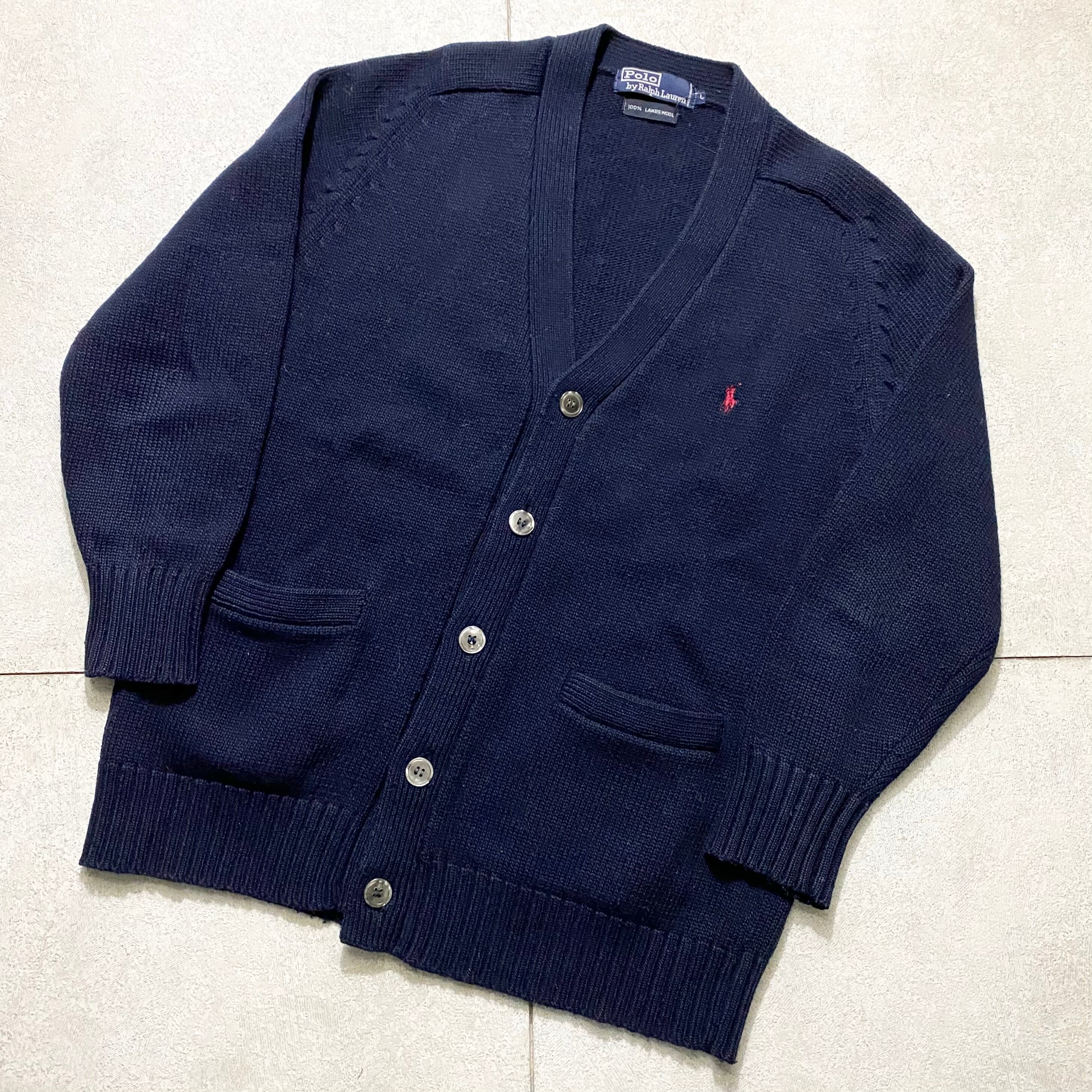 POLO by RALPH LAUREN navy wool cardigan | NOIR ONLINE