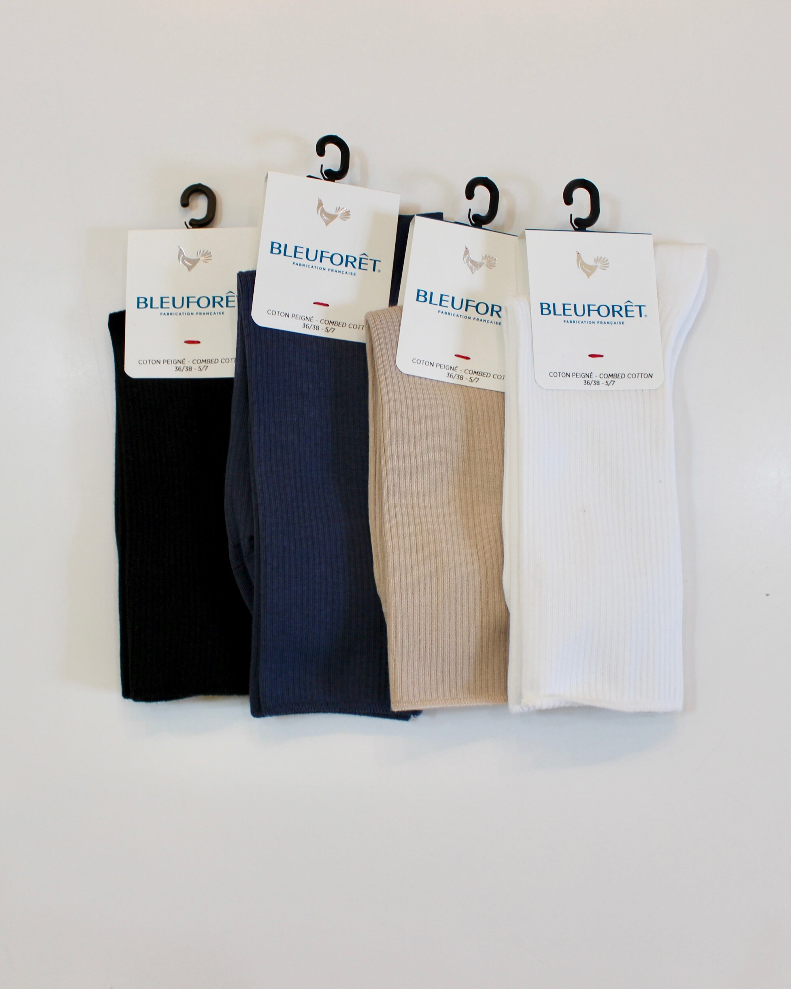 BLEU FORET/cotton rib socks