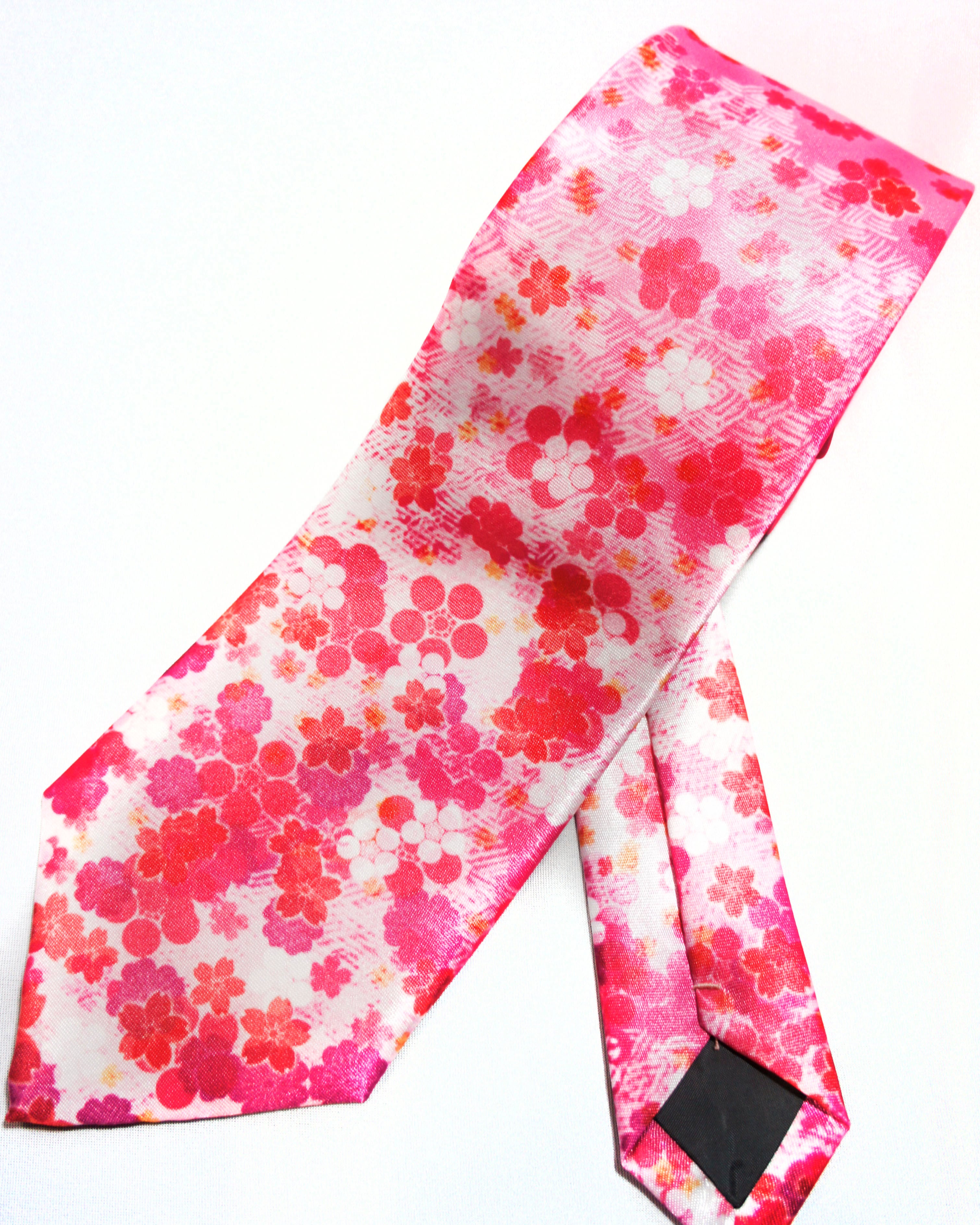 mushroomネクタイ【一点物】【個性派】【和柄シリーズ】桜