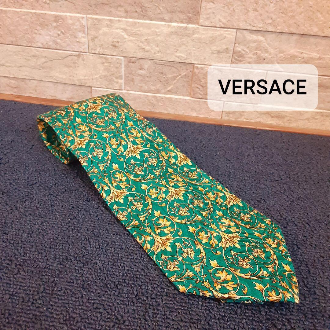 VERSACE 花柄 ネクタイ グリーン スーツ 結婚式 | OOedoBRAND