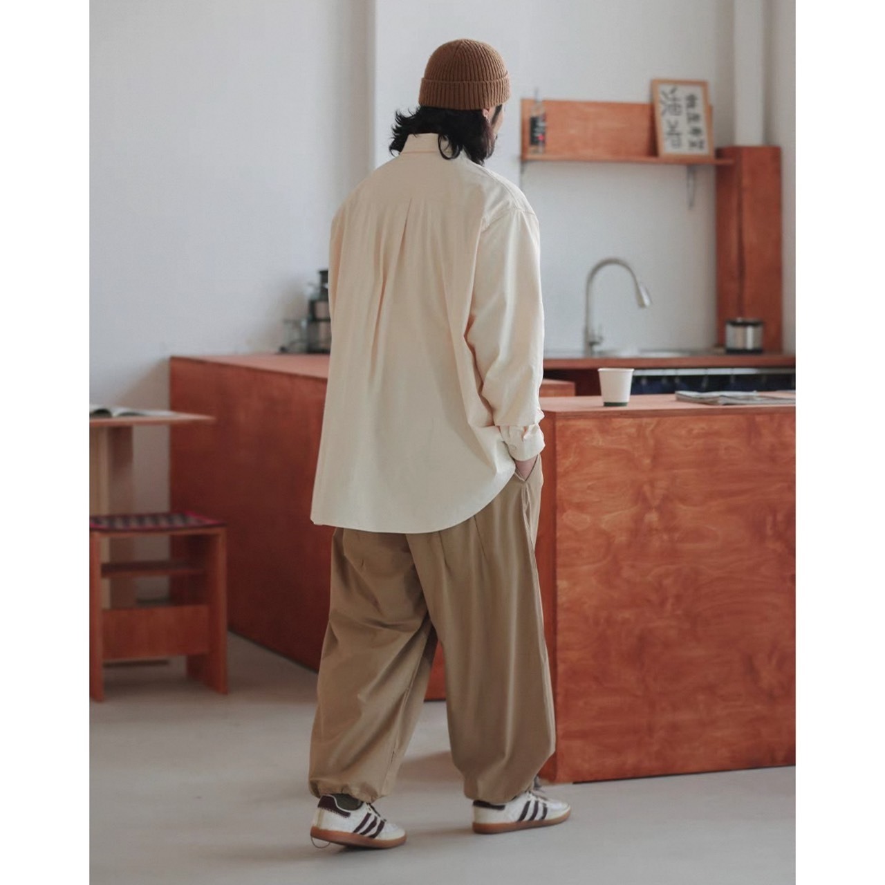 Relaxed fit tapered wide pants 0520 - 7