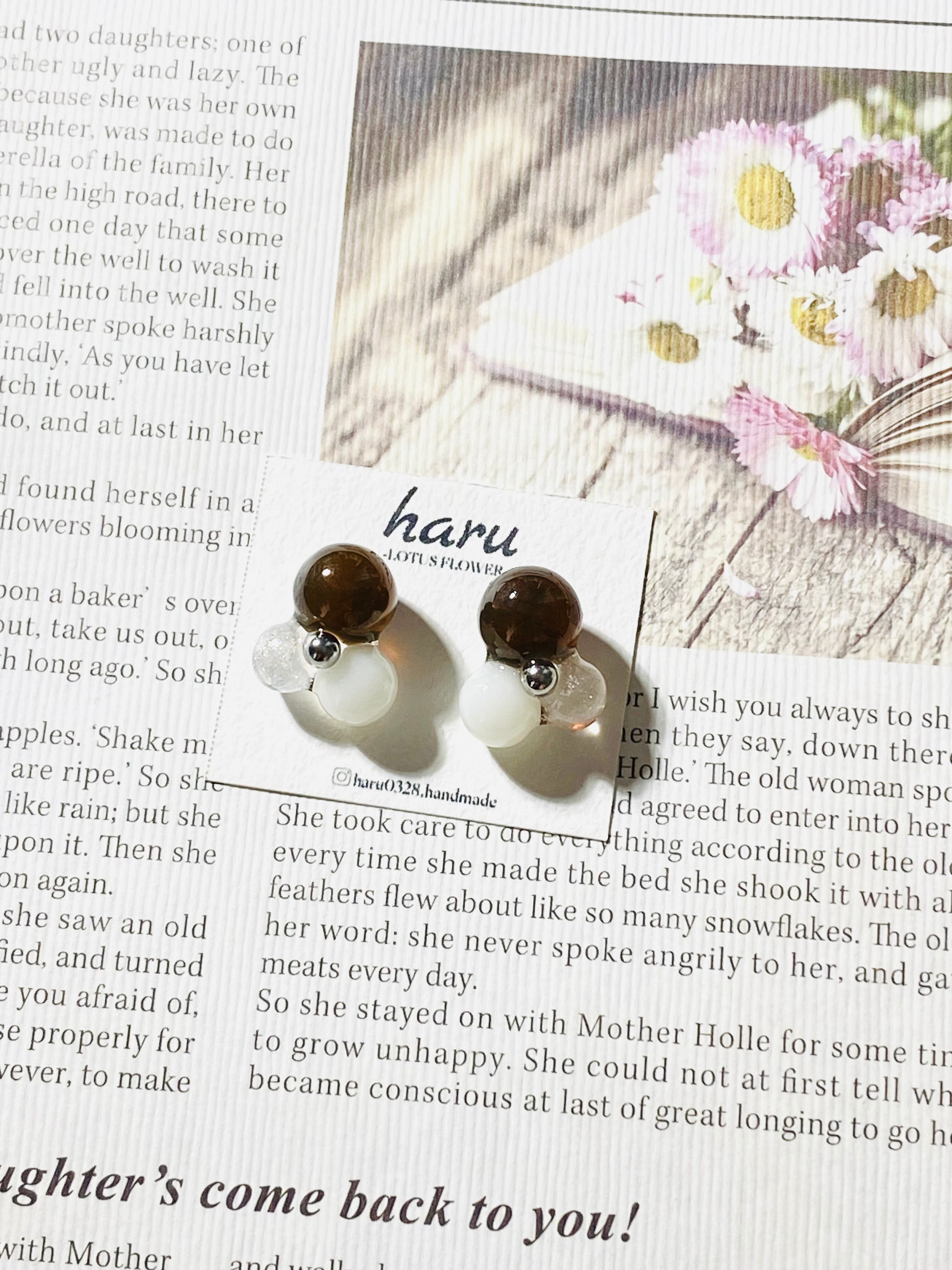 秋カラー　レジン　ピアスorイヤリング