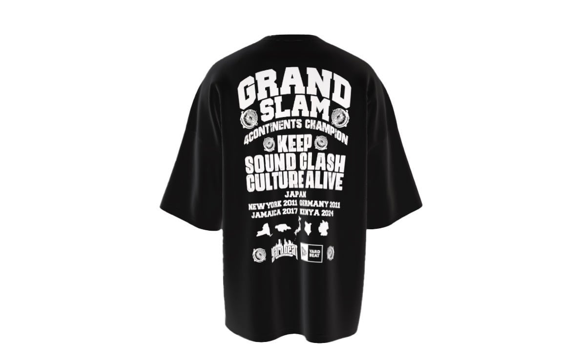サウンドクラッシュ4大陸・5ヶ国制覇記念GRAND SLAM Tシャツ -BLACK