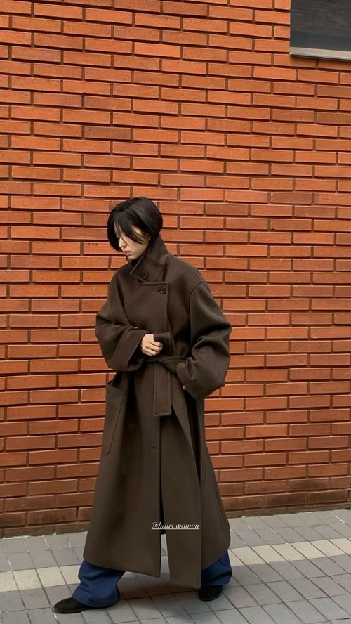 (予約) HAUS / Fluma wrap over coat 2color