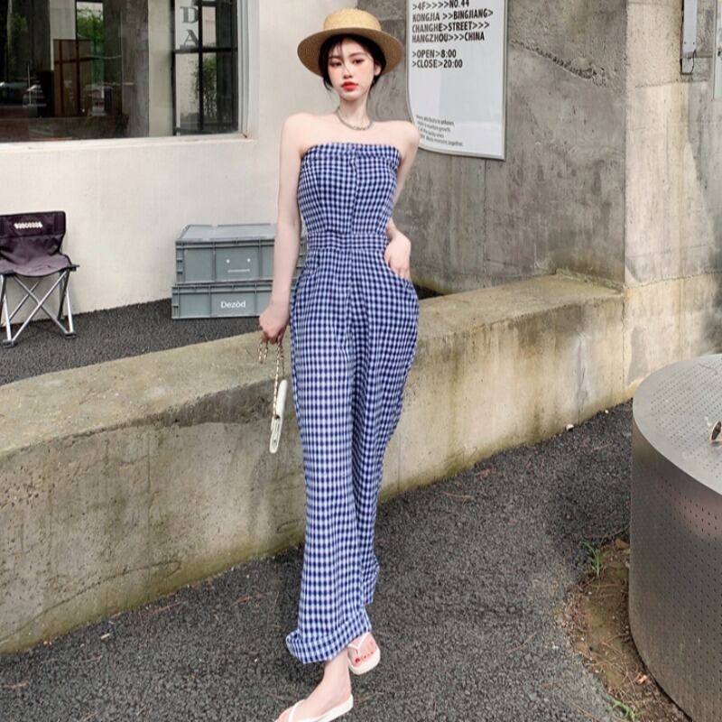 サマースリムトップス ジャンプスーツ オールインワン 夏物 ハンチェンe45617026241