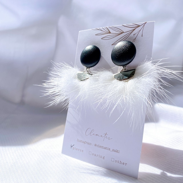 ◇L-2 レザー＆ファーピアス