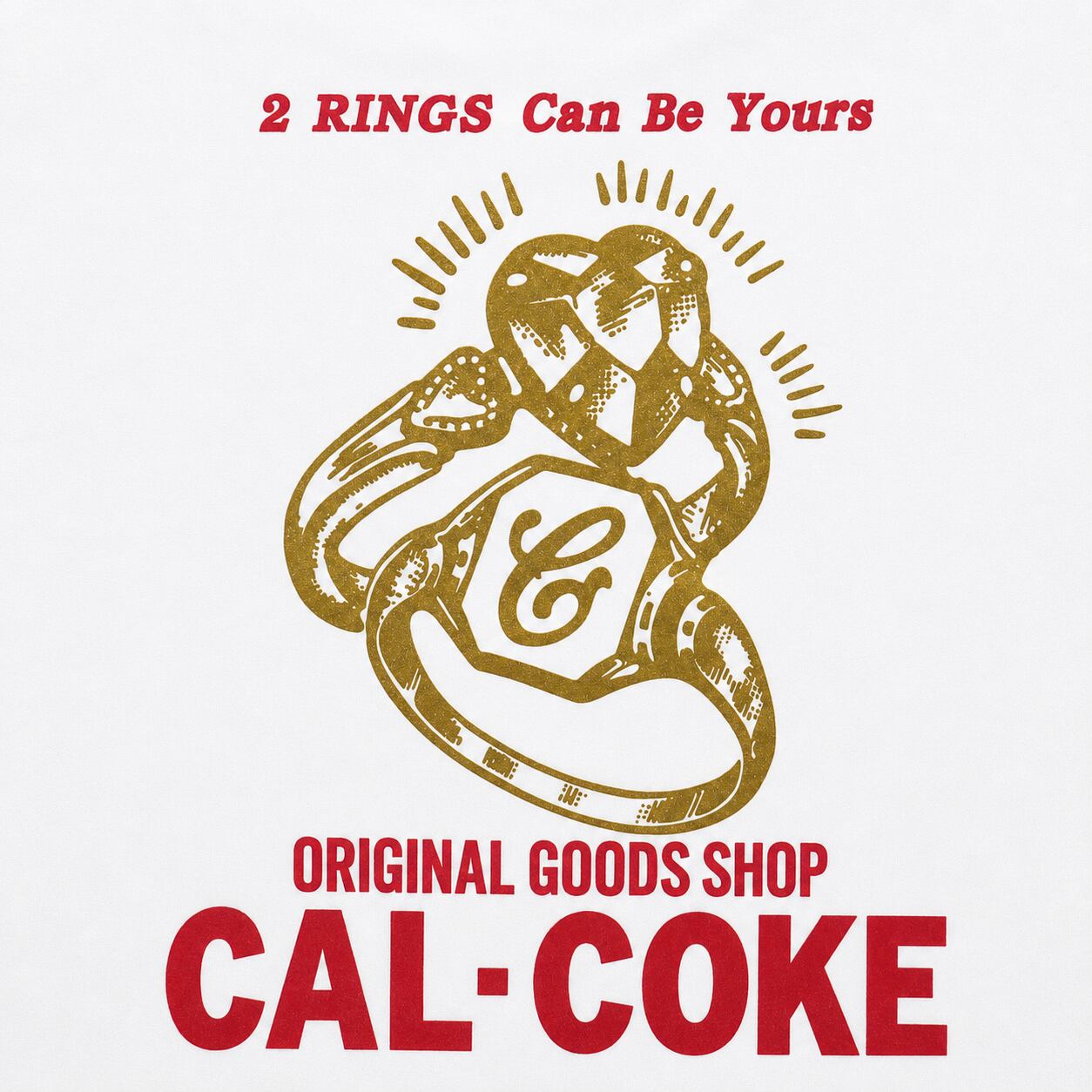 Tシャツ 2RING ホワイト CAL-COKE ロカビリーファッション ブランド