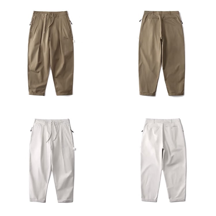 ★DOUBLE PLEATED CURLING TAPERED PANTS　　　A0754