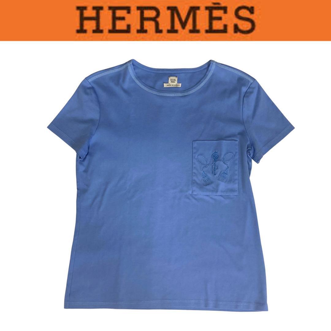 HERMES エルメス レディース Tシャツ トップス 半袖 コットン ライト