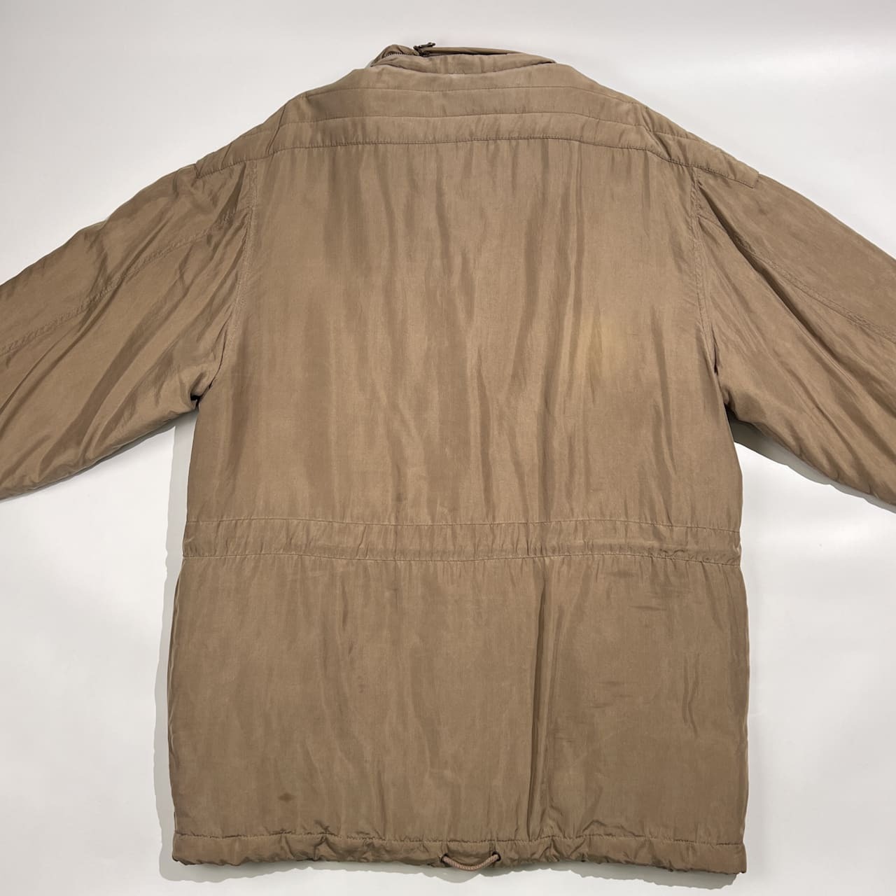 シルク100% OLIVER オリバー BY VALENTINO ヴァレンティノ 中綿 コート 52 /カーキ ベージュ系メンズ 希少 ビンテージ