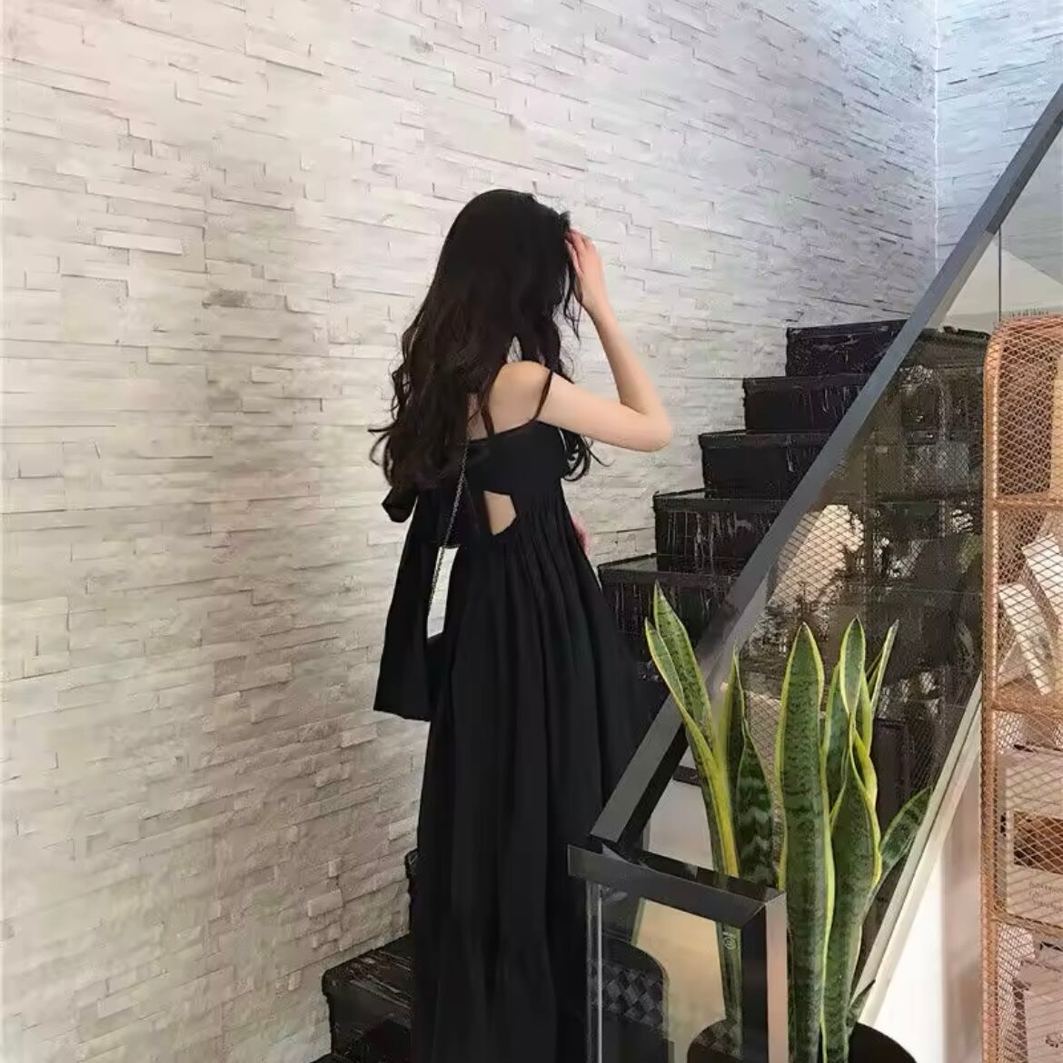 ロングフレアバックリボンサマードレス