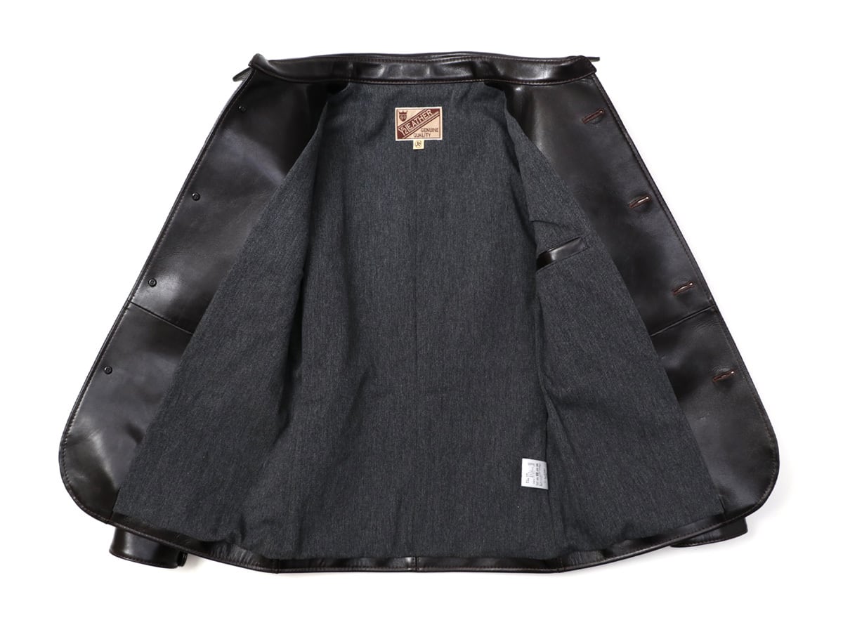 Y'2 LEATHER ワイツーレザー ANILINE STEER ROUNDED HEM CAR COAT