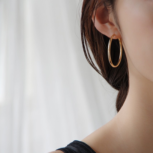 K18イエローゴールド 直径40mm フープピアス【MKY0078P1】