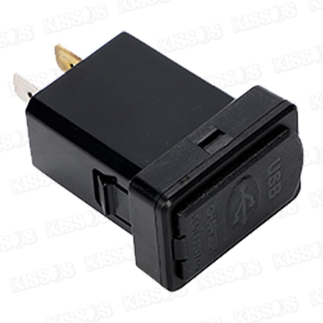 USB電源 USBポート 2ポート搭載 スイッチホール パネル カバー キャップ付 スマホ タブレット 充電 汎用 (ブルー)