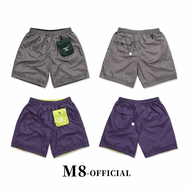 在庫なし　loose fit shorts with pochette 2color M0226