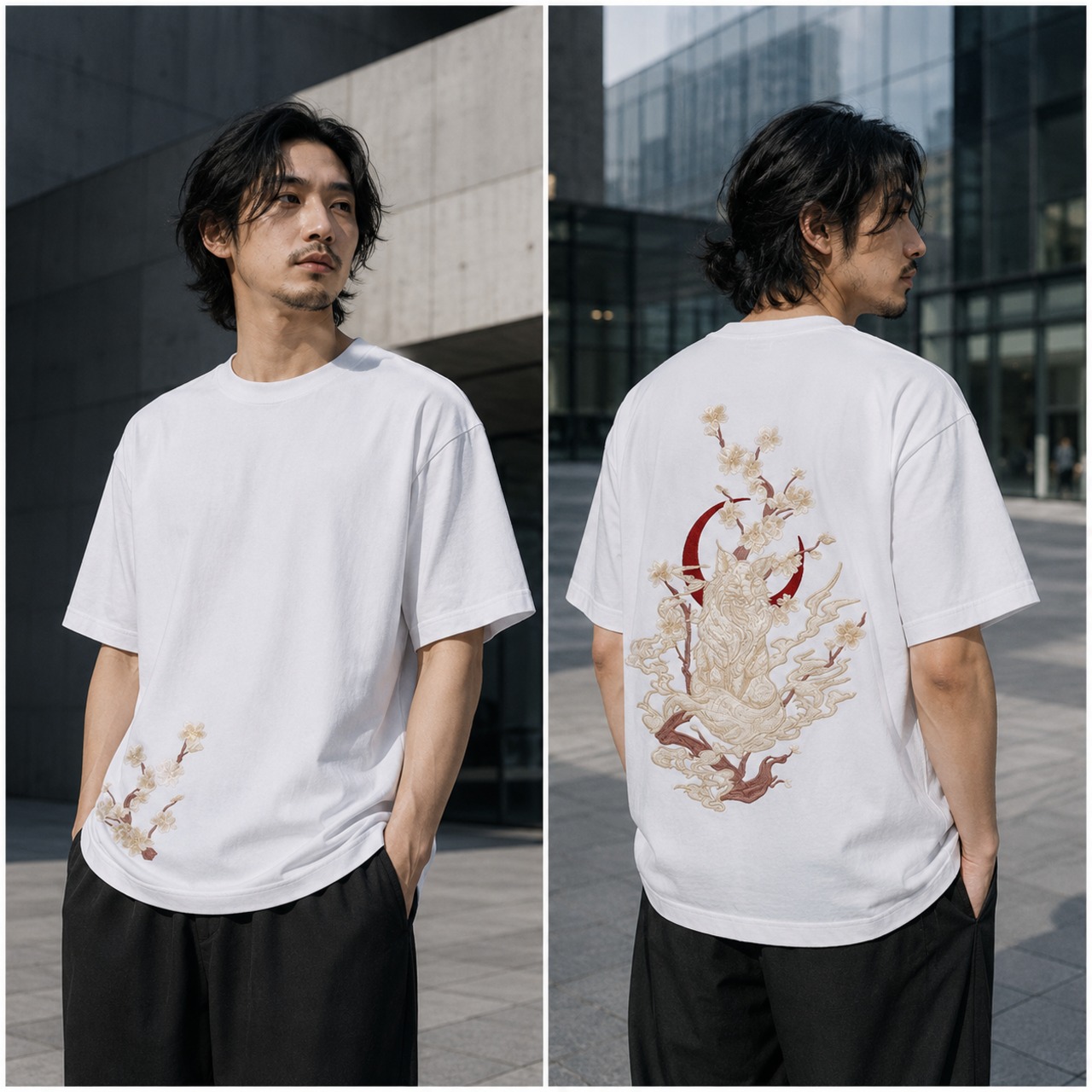 Hem Embroidered Loose T-Shirt TB2432・画像11