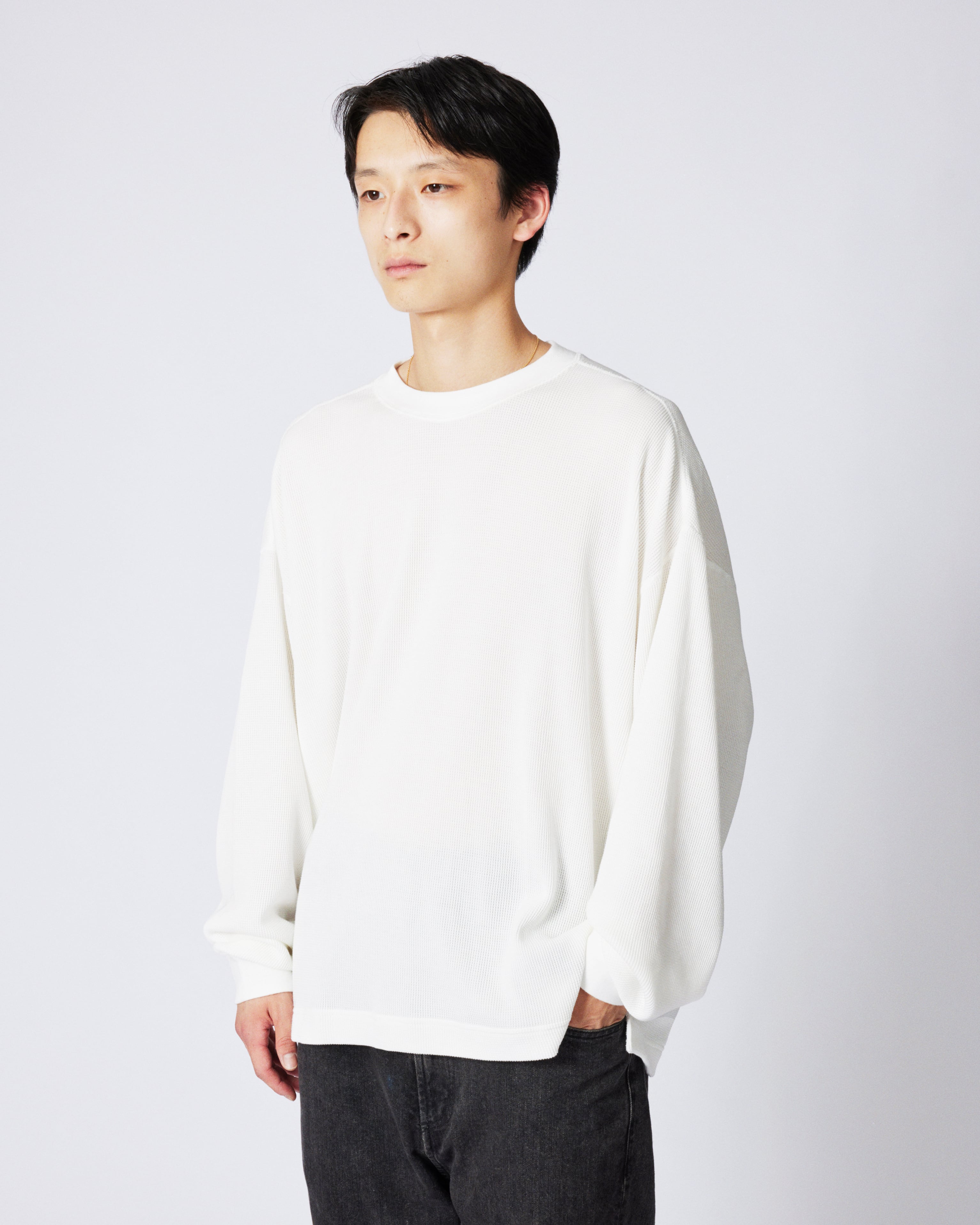 トップス  everyone everyone surf knit long sleeve tee shirt (WHITE) | everyone