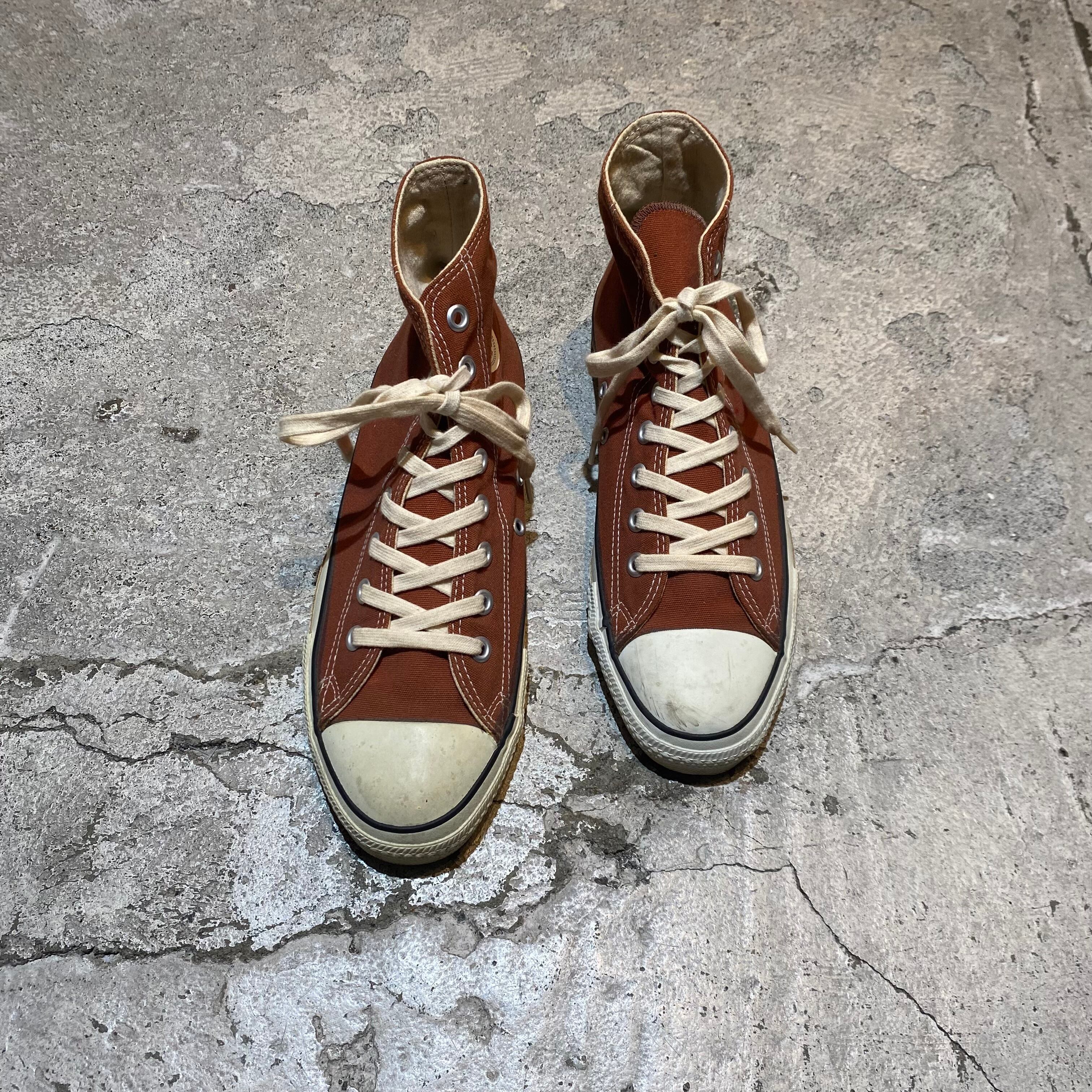90s CONVERSE / コンバース USA製 ALL STAR HI サイズ8 1/2 ブラウン  