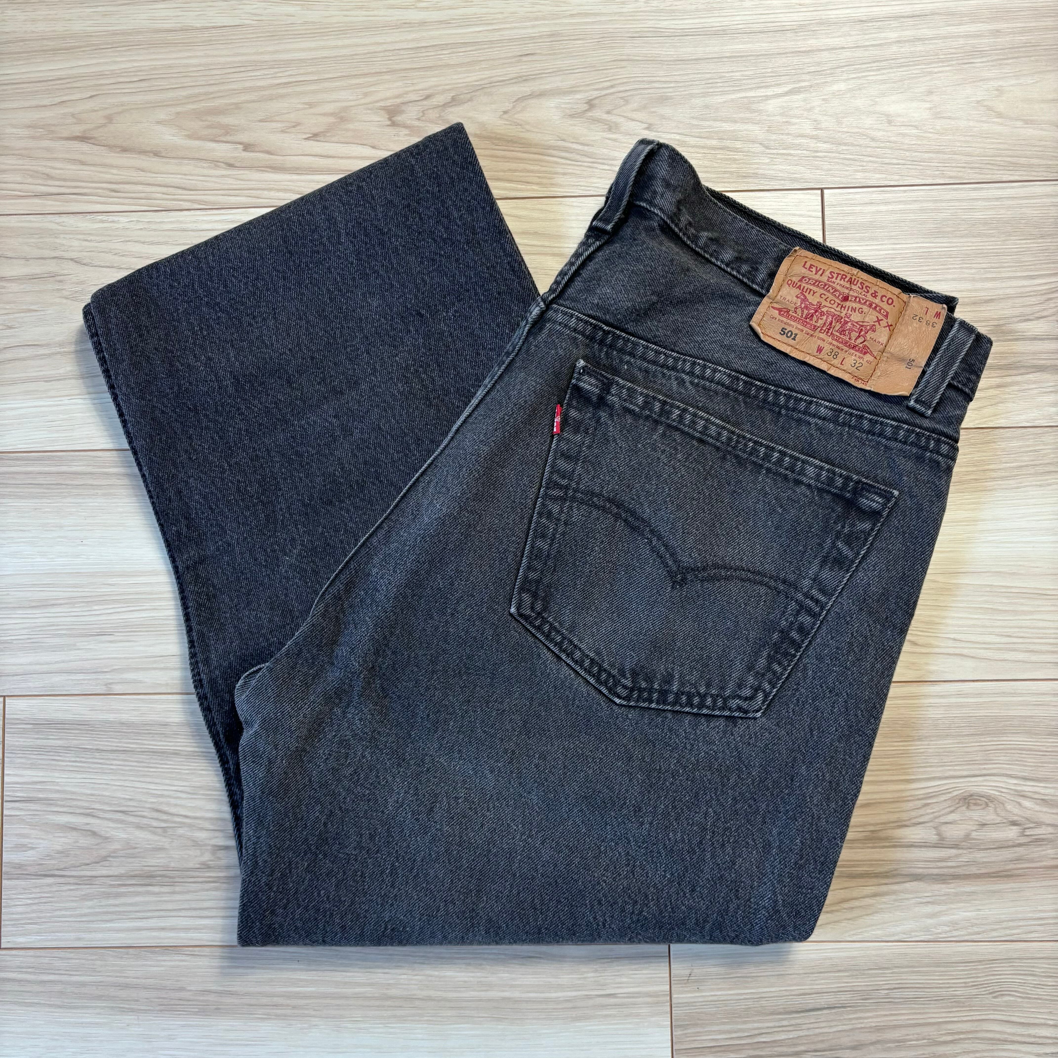 W38 L32 Levi's501 vintage USA製 93年製 ブラックデニム