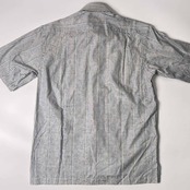 Aquascutum アクアスキュータム ストライプ 花柄 半袖シャツ S/ブルー×イエロー メンズ