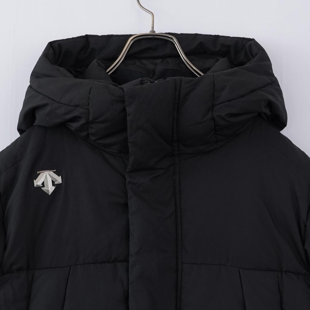 デサント ダウンジャケット ロング コート ベンチ ロゴ M 黒
