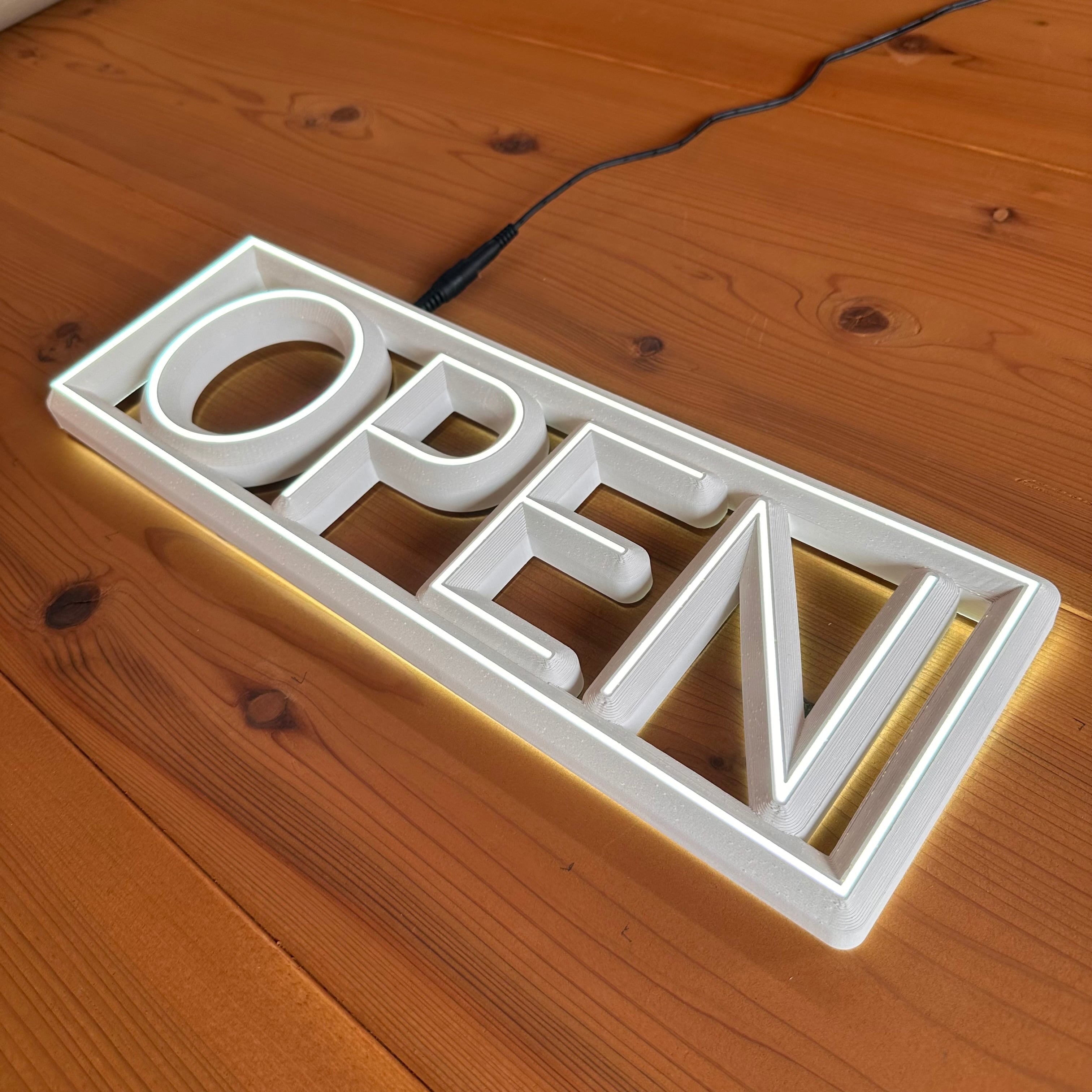 超軽量】ハングLED OPENサイン｜吊り下げ 看板｜2size 30cm/40cm 開店