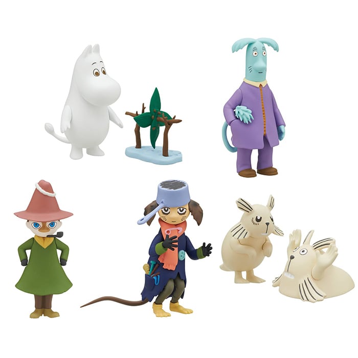 ムーミン フィギュアマスコット4 MOOMIN 妖精 キャラクター ムーミンパパの思い出 グッズ フィギュア ガチャガチャ  奇譚クラブ（全５種フルコンプセット＋ＤＰ台紙おまけ付き）