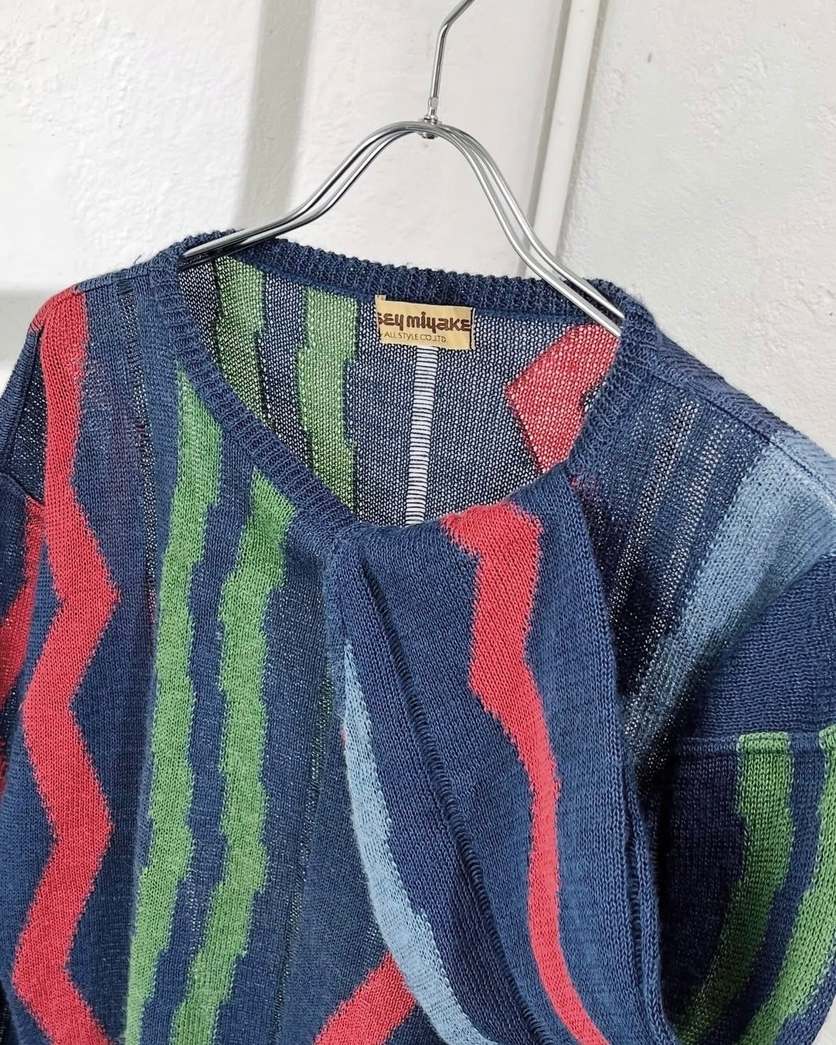 70s~(~1981) ISSEY MIYAKE Jacquard Pattern Linen Summer Knit