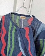 70s~(~1981) ISSEY MIYAKE Jacquard Pattern Linen Summer Knit