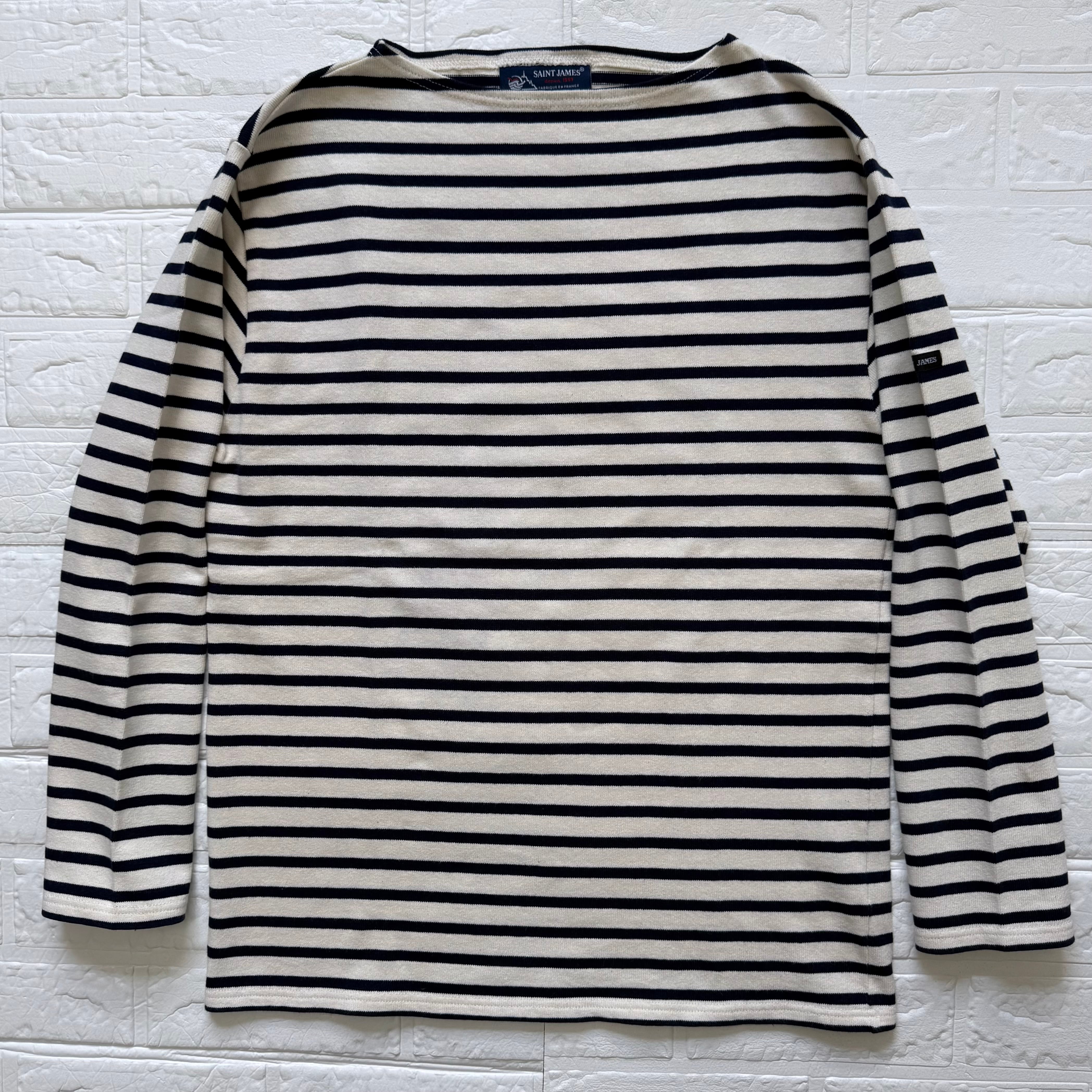 SAINT JAMES OUESSANT ボーダー ボートネック バスクシャツ 生成り